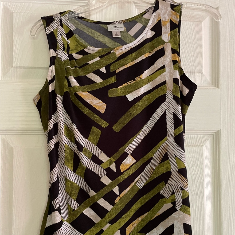 Worthington green geometric print shell